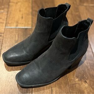 MIA Black Ankle Boots with Low Stacked Heel